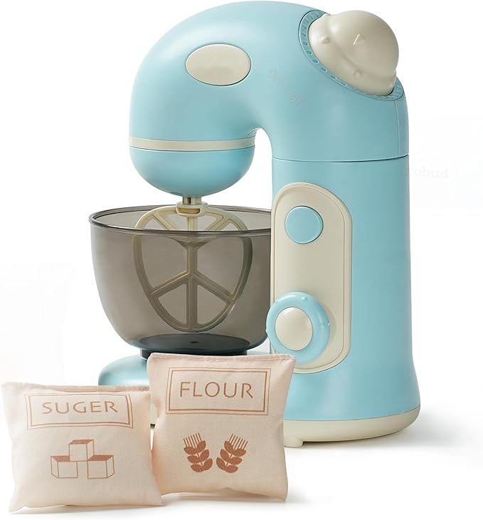 ROBOTIME Pretend Play Kitchen Appliances Toy, Toy Food for Kids Mixer Toy with Realistic Light and Sounds, Play Kitchen Accessories Set for Kids Ages 3+, Pretend Kitchen Toys for Boys and Girls