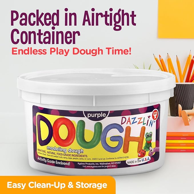 Hygloss Play Modeling Dough - Green Dough Scented - Safe & Non-Toxic for Kids Arts & Crafts - Party Favors - Classroom Supplies - 3lb