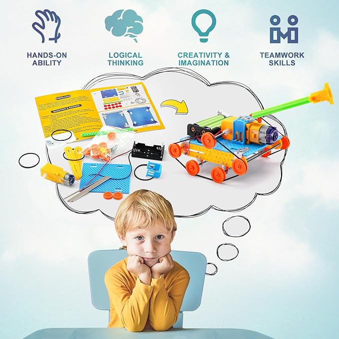 STEM Kits for Kids Age 8-10, STEM Toys for 6 7 8 10 12 Year Old Boys Girls Gifts, Robot Building Kits for Boys Crafts 8-12 5-7, Science Experiments for Kids 5 6-8 8-13, Car Engineering Activities Kit