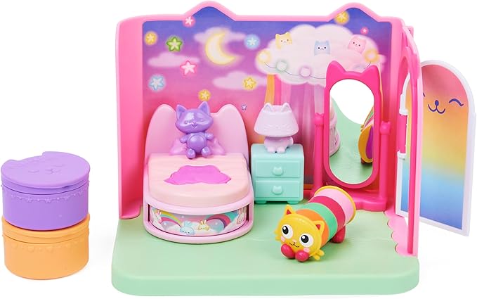 Gabby’s Dollhouse, Sweet Dreams Bedroom with Pillow Cat Figure and 3 Accessories, 3 Furniture and 2 Deliveries, Kids Toys for Ages 3 and Up