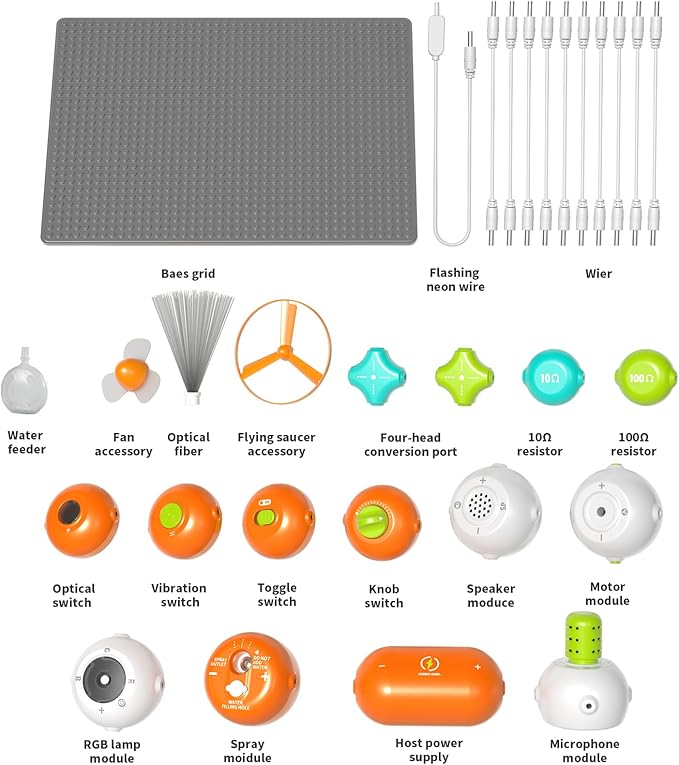 SNAEN Science Circuit Circuit for Kids DIY Electronic Toy 100+ Projects, 30 Circuit Parts, Science Game for Boys Girls, Educational Toys for Kids 3+