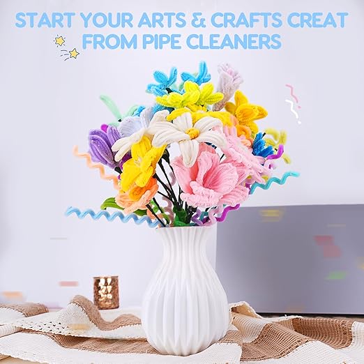 3000 PCS Pipe Cleaners, Pipe Cleaners Bulk 50 Colors, Chenille Stems for Flowers DIY Art Creative Crafts Decorations Colorful Thick Pipe Cleaners Craft Supplies for Christmas Halloween Birthday Gift
