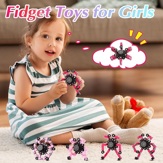Valentines Day Gifts for Kids Fidget Toys for Teen Girls, Transformable Fidget Spinners,Autism ADHD Stress Relief Sensory Toys for Boys and Girls, Stocking Stuffers for Kids Adults