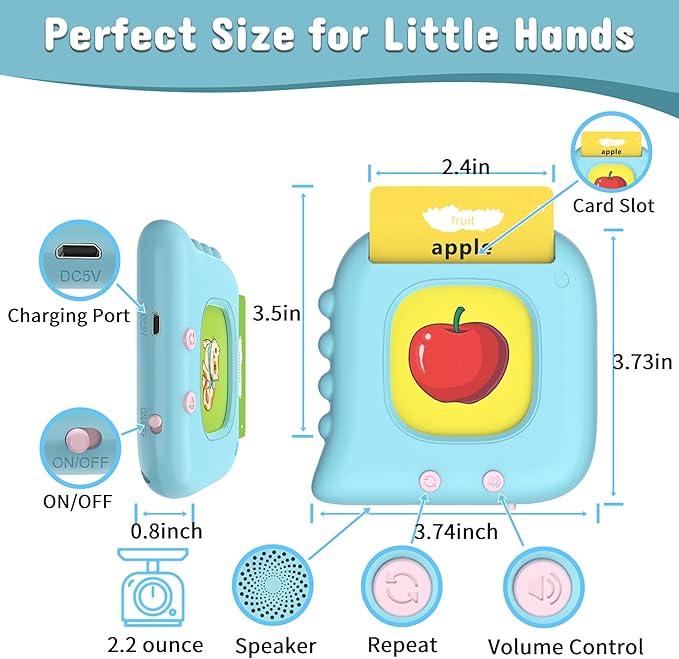 Spanish Flash Cards for Kids, Bilingual Buddy Talking Flash Cards for Toddlers 1 2 3 4 5 Years Old, Audible Learning Spanish for Kids, Speech Educational Learning Birthday Gift with 224 Sight Word