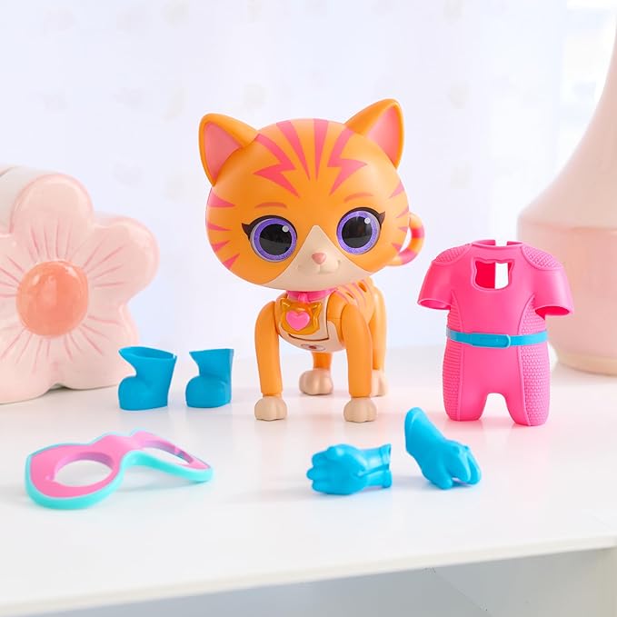 Just Play Disney Junior SuperKitties Cat-Tastic Transforming Ginny Lights and Sounds Figure, Kids Toys for Ages 3 Up