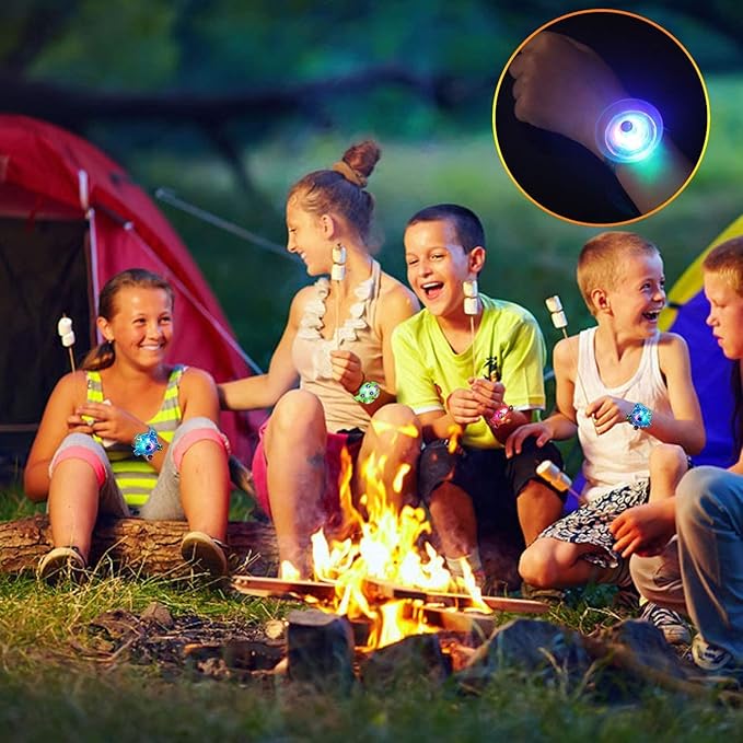 36pack LED Light Up Fidget Spinner Bracelets, Glow in The Dark Party Favors for Kids 4-8 8-12, Treasure Box Toys for Classroom, Birthday Gifts, Pinata Goodie Bags Stuffers