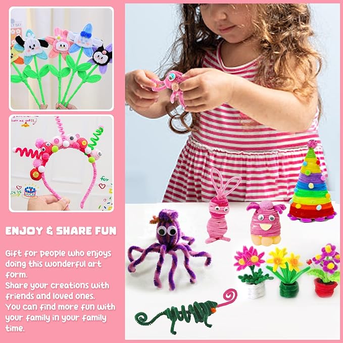 TOAOB 100pcs Pipe Cleaners Light Pink Pipe Cleaners Chenille Stems 6mm x 12 Inch Pipe Cleaners Craft Supplies for Art DIY Crafts Decorations