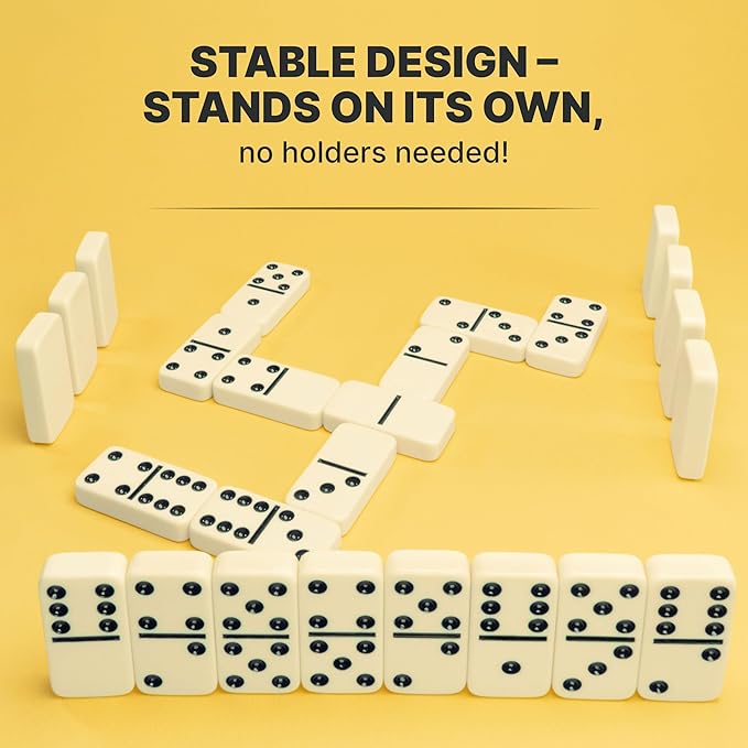 Mega Large 3" Dominoes Set for Adults and Kids – Dominoes Double 6 Classic Board Games – Double Six Dominoes Set with 28 Tiles and Gift Case, Juegos de Mesa (MEGA)