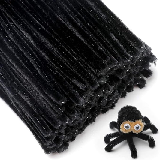 Eppingwin 200pcs Pipe Cleaners, Black Pipe Cleaners Craft Supplies,Chenille Stems for DIY Arts Crafts Project(Black)