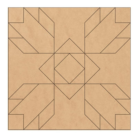 Unfinished Barn Quilt Square Wooden Sign, Country Decor Canvas Quilts Blocks (12 inches, Tulip)