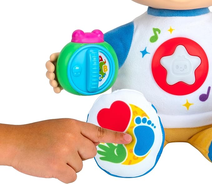 CoComelon Discover ‘N Play JJ - Explore Shapes, Colors, ABC’s, 123’s, Listen to 5 Fan-Favorite Songs, and 50+ Phrases - Feature Plush 10” JJ Doll for Kids and Preschoolers - 18 Months +