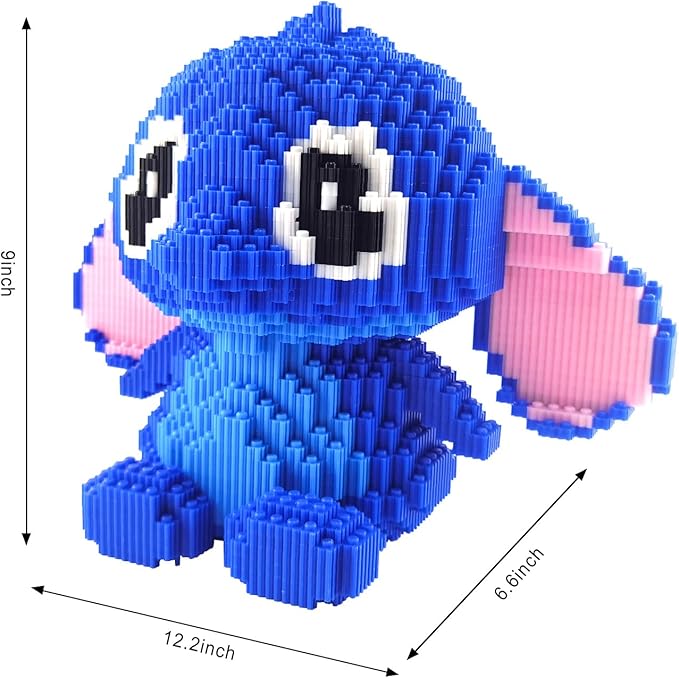 Building Bricks 2000+ Pieces Set - 3D Puzzles Classic Cartoon Characters Building Blocks - Micro Building Block for Boys Girls & Adults (BluePro)