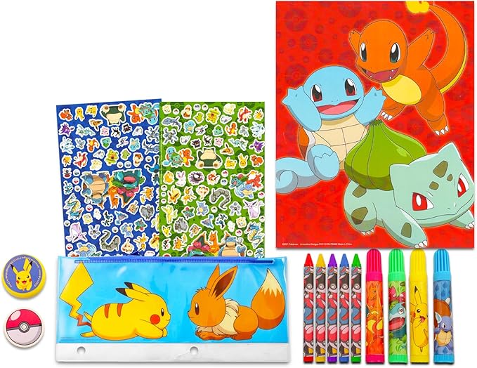 - Nintendo - Pokemon Art Set - Pokemon Drawing Bundle with Pokemon Coloring Utensils, Pokemon Stickers, and More | Pokemon Coloring Activities for Boys and Girls