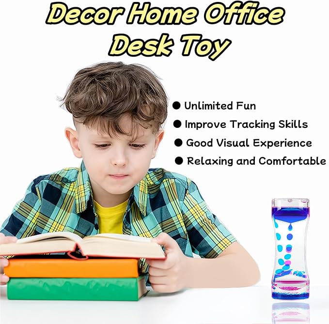 Oneshow Liquid Motion Bubbler Timer Oil Hourglass Water Timers Fidget Toy for Classroom Sensory Toys for Kids Activity Calm Relaxing Desk Decor Stress Relief Toys for Adults Gifts 3 Pack