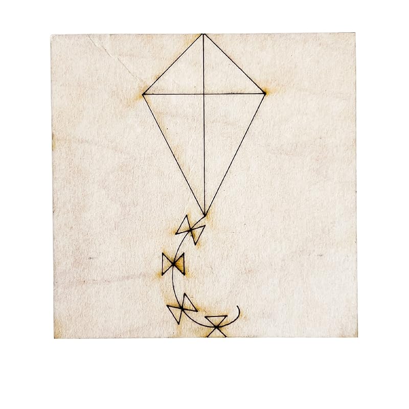 Unfinished Barn Quilt Square Wooden Sign, Country Decor Canvas Quilts Blocks (18 inches, Kite)