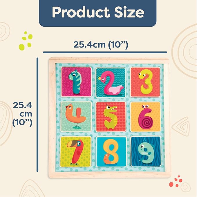 B. toys- Count n’ Doodle- Magnetic Number Puzzle – Wooden Puzzle – Chalkboard Side – 2-in-1 Puzzle & Drawing Board- 2 Years +
