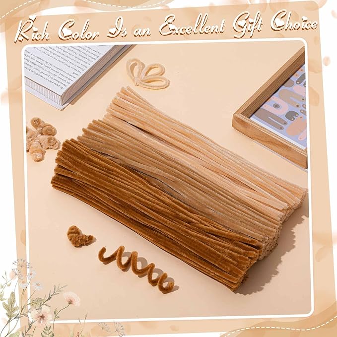 Peryiter 500 Pieces Pipe Cleaners Chenille Stems 12 Inch Craft Supplies Bulk for DIY Art and Craft Projects Creative Gift Wrapping Party Decorations(Boho Color,12 Inch)