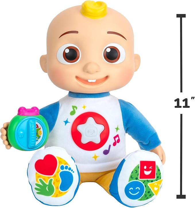 CoComelon Discover ‘N Play JJ - Explore Shapes, Colors, ABC’s, 123’s, Listen to 5 Fan-Favorite Songs, and 50+ Phrases - Feature Plush 10” JJ Doll for Kids and Preschoolers - 18 Months +