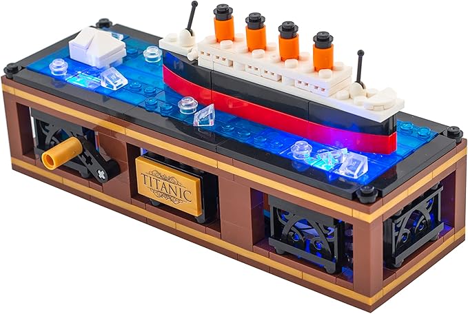 Brick Loot Iceberg Titanic Building Blocks Set with Light Kit & Motion, Toy Ship Model, Building Bricks Sets for Adults or Kids 6 Year Old +, Home Decor, Compatible with All Major Brands (319 Pieces)