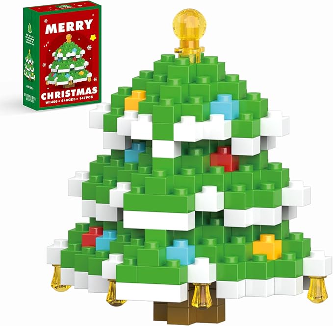 Christmas Tree Building Blocks Set Compatible with Lego Advent Calendar 2024 Stacking New Toys Holiday Present Box New Year Xmas Gifts for Kids for Boys & Girls and Adults