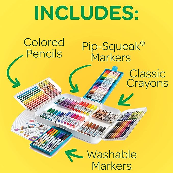 Crayola Ultra Smart Case, 150 Pieces, Art Set for Kids, Gift, (Model: 04-6810)