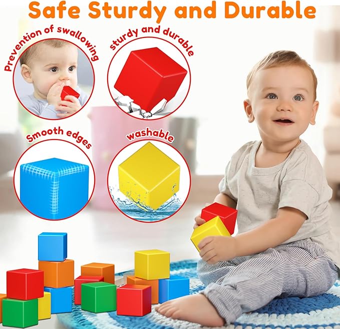 Magnetic Blocks,32PCS Magnetic Building Blocks for Toddlers Age 3-5 Magnet Cubes Toys STEM Educational Sensory Montessori Toys 1-3 Christmas Birthday Gifts for Kids Ages 3 4 5 6 Year Old Boys Girls