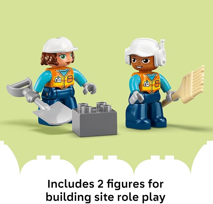 LEGO DUPLO Town 3 in 1 Construction Site and Vehicles Toys for Toddlers - Pretend Play Set for Boys & Girls, Ages 3+ - Building Blocks for Fine Motor Skills Practice - Gift for Birthdays - 10476