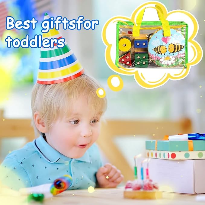 Toddler Musical Instruments for Kids,Baby Musical Toys Preschool Educational Wooden Percussion Instruments Toddler Toys with Bag for Boys and Girls