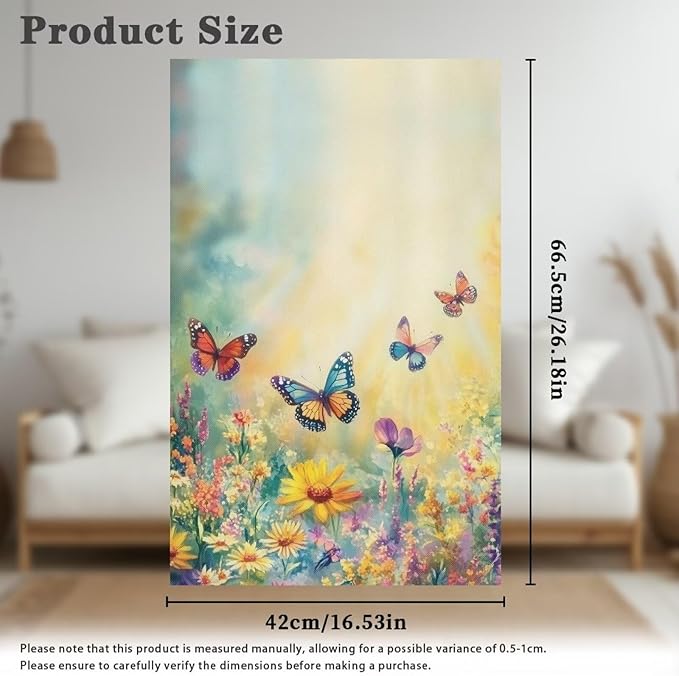 Butterfly Head Rest Cover for Recliner Easy to Install Floral Headrest Slipcovers Covers Pet Scratch Resistant Couch Headrest Covers for Sofa 3 Pack