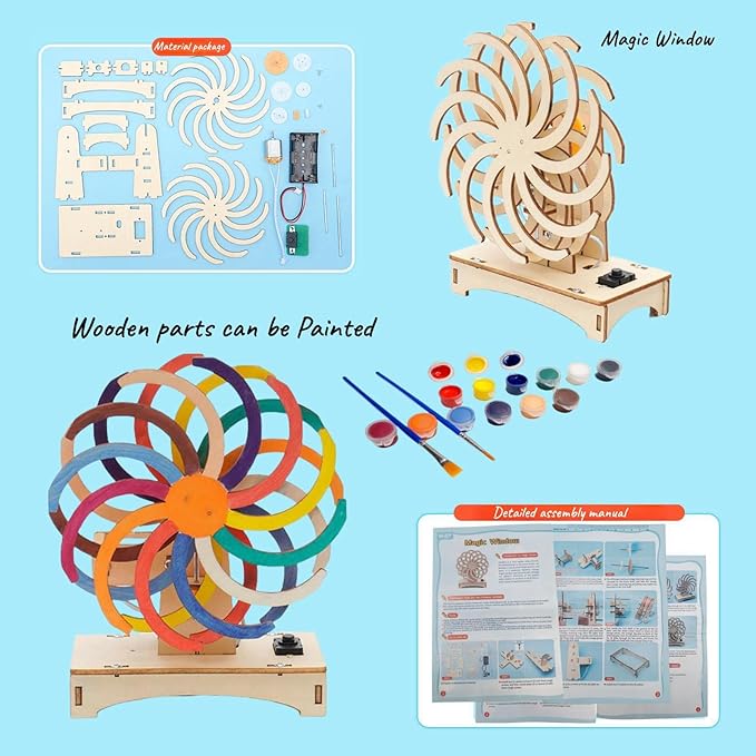 STEM Toys for Kids Ages 8-12, Wood Crafts Building Kits for Boys 6-8, Science Experiment Projects by Wooden 3D Puzzles Engineering Model Kit for 7+ 8 9 10 12 14 Years Old