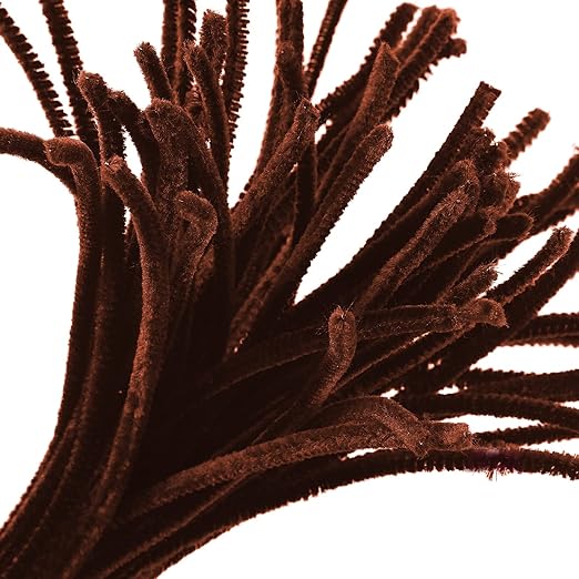 Cuttte Pipe Cleaners Craft Supplies - 300pcs Brown Pipe Cleaners Chenille Stems for Craft Kids DIY Art Supplies (6 mm x 12 inch)