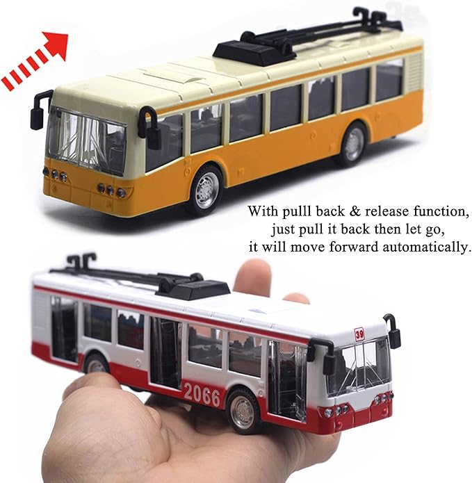 OTONOPI Toy Train Set Subway Bullet Train High Speed Locomotive Engine Die Cast Model Car for Kids Pack of 4