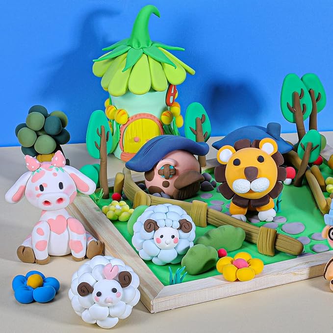 CiaraQ Air Dry Clay Kit - 36 Colors Modeling Foam Clay with Sculpting Tools, Soft & Ultra Light and Easy to use, a Fun Gift for Kids.