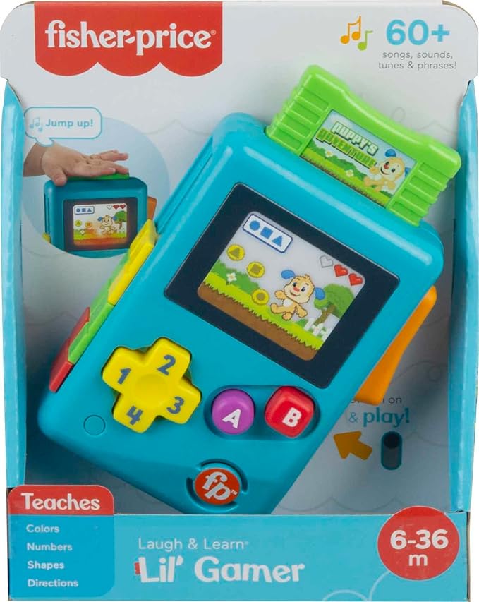 Fisher-Price Baby & Toddler Toy Laugh & Learn Lil’ Gamer Pretend Video Game with Lights & Music for Infants Ages 6+ Months