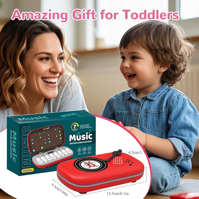 Kids Mini Piano Toy, BPA-Free Light Up Keyboard, Portable Travel Learning Toys for Toddlers, Music Interactive Birthday Gift for 3 4 5 6 Year Old Boys Girls Children (Red)