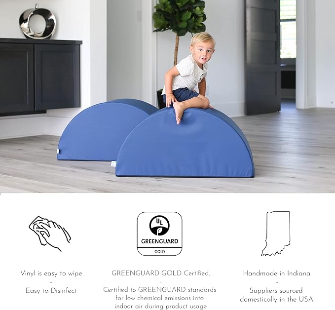 Foamnasium Toddler Step, Indoor Foam Playset, Soft Toddler and Active Kids Play Foam Step for Crawling, Climbing, Sliding and Jumping, Made in The US, Enhanced Marigold