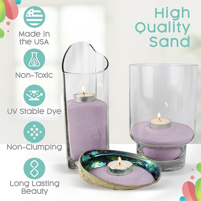 Sandsational Sparkle Iris Purple Unity Sand, 1 LB (16 oz), Colored Sand for Weddings, Vase Filler, Home Décor, Craft Sand, Aquarium Sand, and More