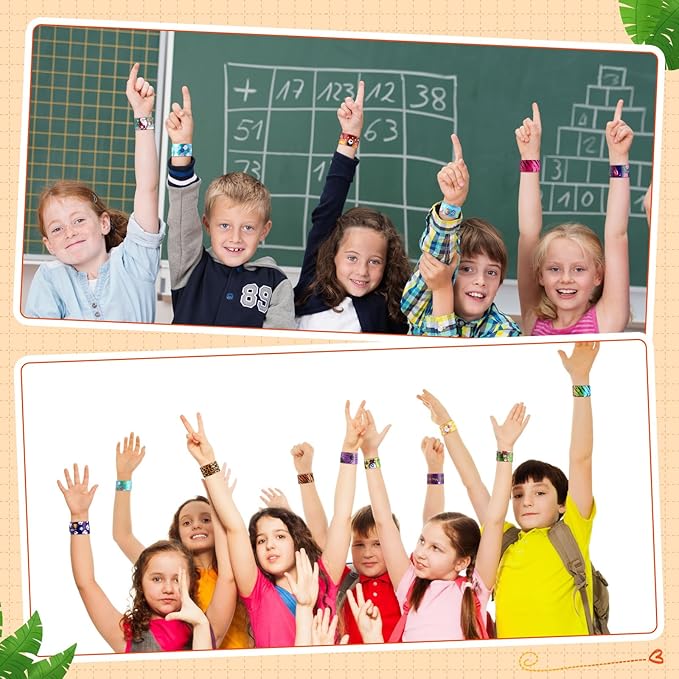 222 Pcs Slap Bracelet Wristband for Kids Bulk 200+ Design with Sea Animal Dinosaur Space Heart Colorful Snap Bracelet for Kids Valentine Party Favors Birthday Gifts School Classroom Rewards