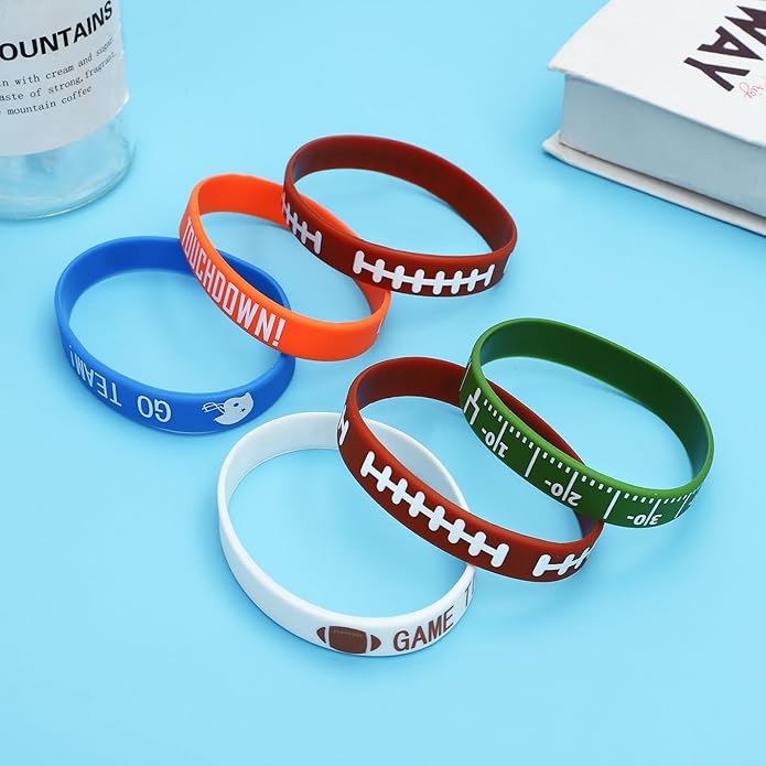 SOTOGO 48 Pieces Bracelets Multicolor Silicone Stretch Wristbands for Christmas Birthday Party Supplies