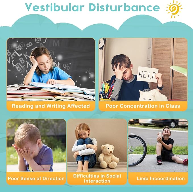 BABAMU Sensory Chair for Kids Autism Sensory Products Sit and Spin Autism Toys Spinning Chair ADHD Chair Swivel Chair Training Body Coordination (Pink)