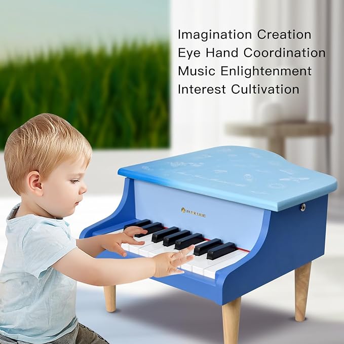 MUSICUBE Kids Mini Piano - 18 Key Grand Piano for 3-7 Year Olds, Beginner Girls & Boys, Educational Musical Instrument Gift Choice (Range: C4-F5)