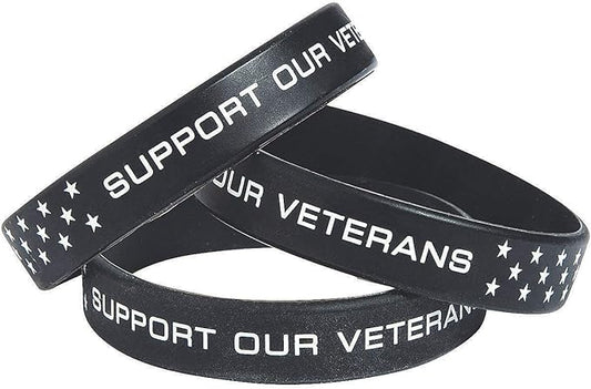 Fun Express SUPPORT OUR VETERANS BRACELETS - Jewelry - 12 Pieces