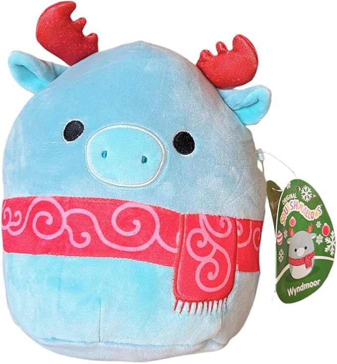 Squishmallows Officially Licensed Kellytoy B Christmas 2024 Squad Plush -Squishy Stuffed Animal Toy - Gift for Kids, Girls & Boys 8 Inch (Wyndmoor Moose)