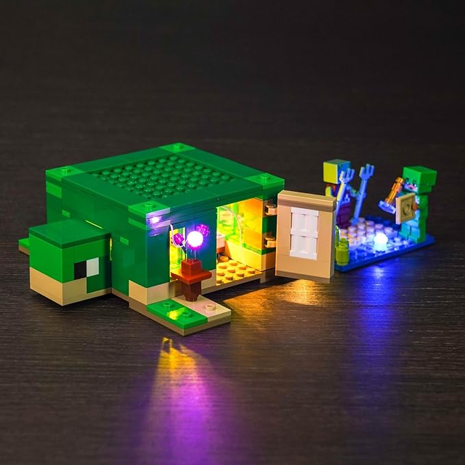 VONADO LED Light Kit Compatible with Lego Minecraft The Turtle Beach House 21254 (Lights Only, No Models) Creative Lighting Set Accessories Compatible with Lego 21254 Building Set
