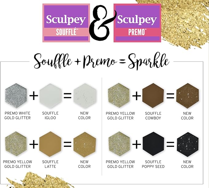 Sculpey Soufflé™ & Sculpey Premo™ Premium, Polymer Oven-Bake Clay, 24 Unique Colors Set, Non Toxic, 1.43 lbs., Great for Jewelry Making, Holiday, DIY, Mixed Media and More!