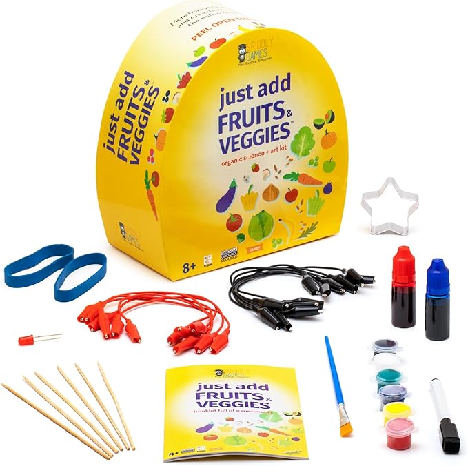 STEM Toys by Griddly Games - Art & Science Kits for Kids Age 8-12 Fun & Educational Science Toys, Engaging Kids Activity Kit, Perfect Science Kit for Hands-on Learning (Just Add Fruits & Veggies)