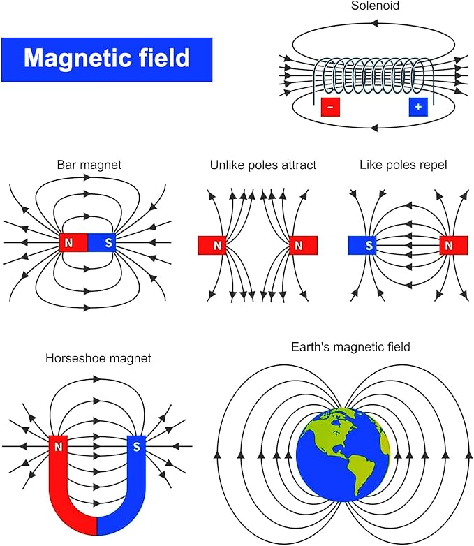 MakerFocus Science Magnet Kits for Kids:Educational Magnet Science Projects STEM Magnets Experiment Tools Physics Lab Magnet Kits Includes Bar/Ring/Horseshoe/Compass/Magnetic Iron Powder, White