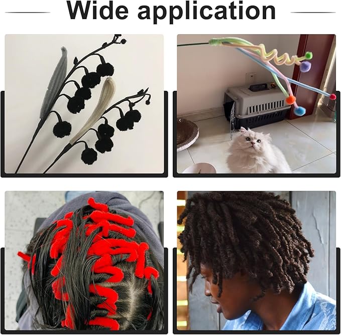 110 Pieces Black Pipe Cleaners, Christmas Craft Pipe Cleaners,Pipe Cleaners Chenille Stem,Pipe Cleaners Bulk,Art Pipe Cleaners for Creative Home Decoration Supplies Arts and Crafts Project