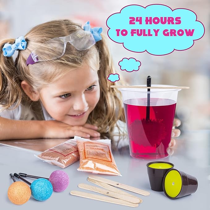 Crystal Growing Kit, STEM Projects Science Kits for Kids Age 4-6-8-12, Crystals Grow Fast (24H) Science Experiments Kit Toys, Art & Crafts Gift Toys for 6 7 8 9 10 11 12 Years Old Girls & Boys