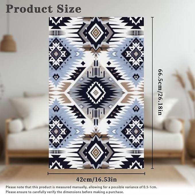 Blue Aztec Headrest Covers for Recliners Easy to Install Headrest Slipcovers Covers Pet Scratch Resistant Couch Headrest Covers for Sofa 2 Pack